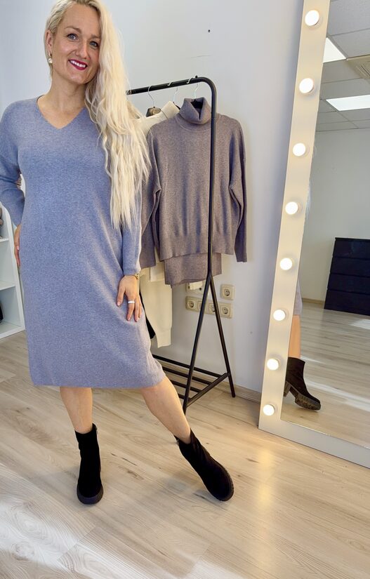 Viskozes pelēka kleita 