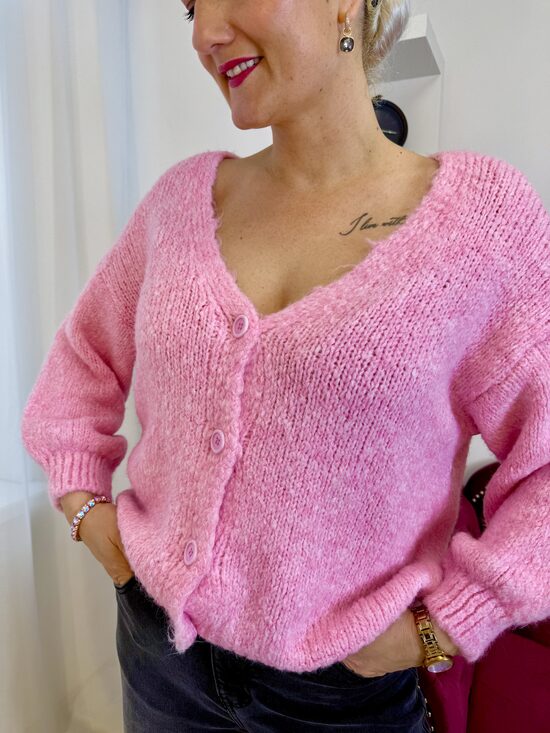 Rozā jaka ar pogām 