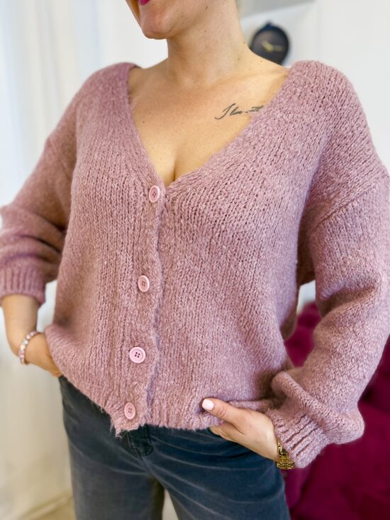 Veci rozā jaka ar pogām